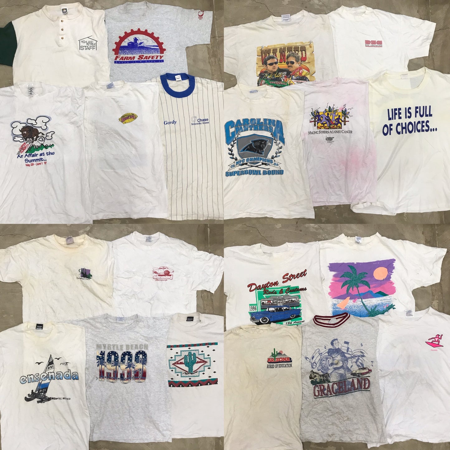 [現物] 90s 白Tシャツ(シミあり) 20pcs D0716004
