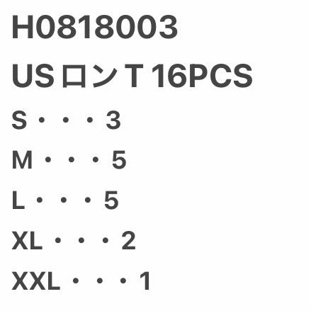 [現物] US ロンT/長袖Tシャツ 16pcs H0818003