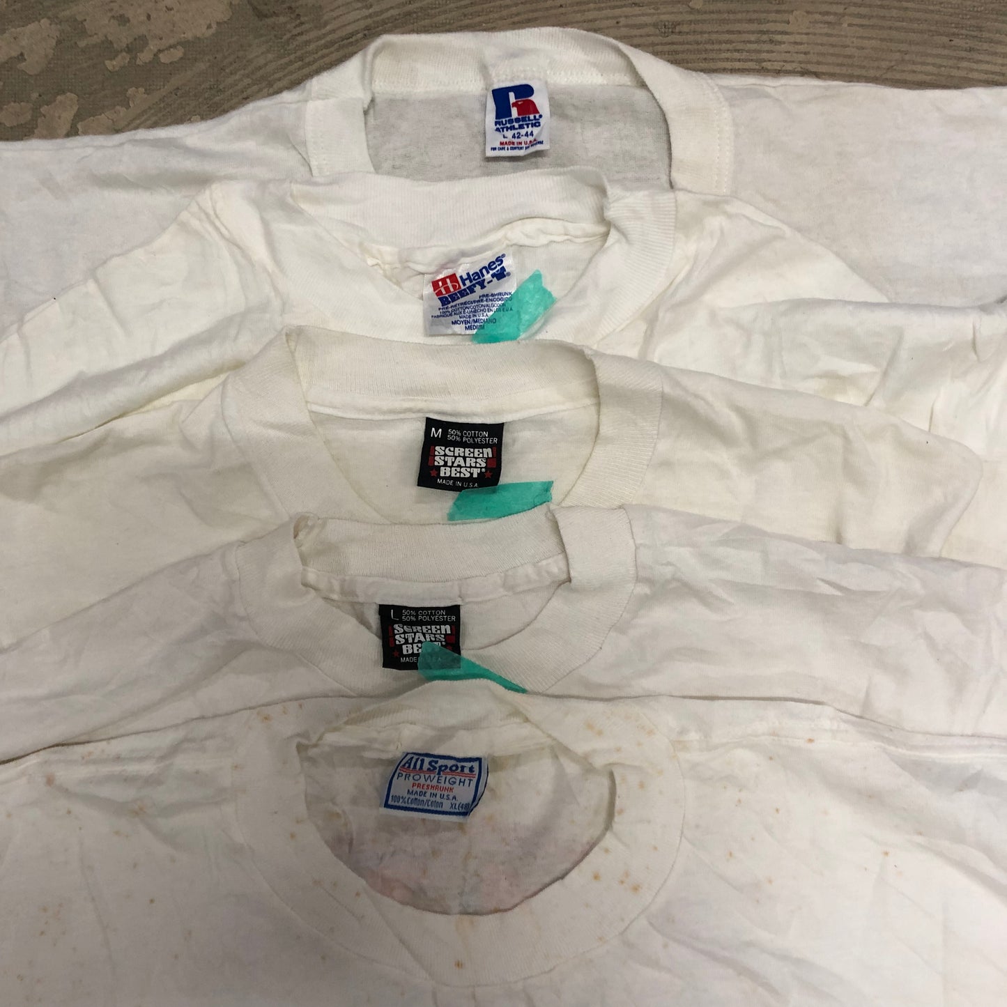 [現物] 90s 白Tシャツ(シミあり) 20pcs E0709003