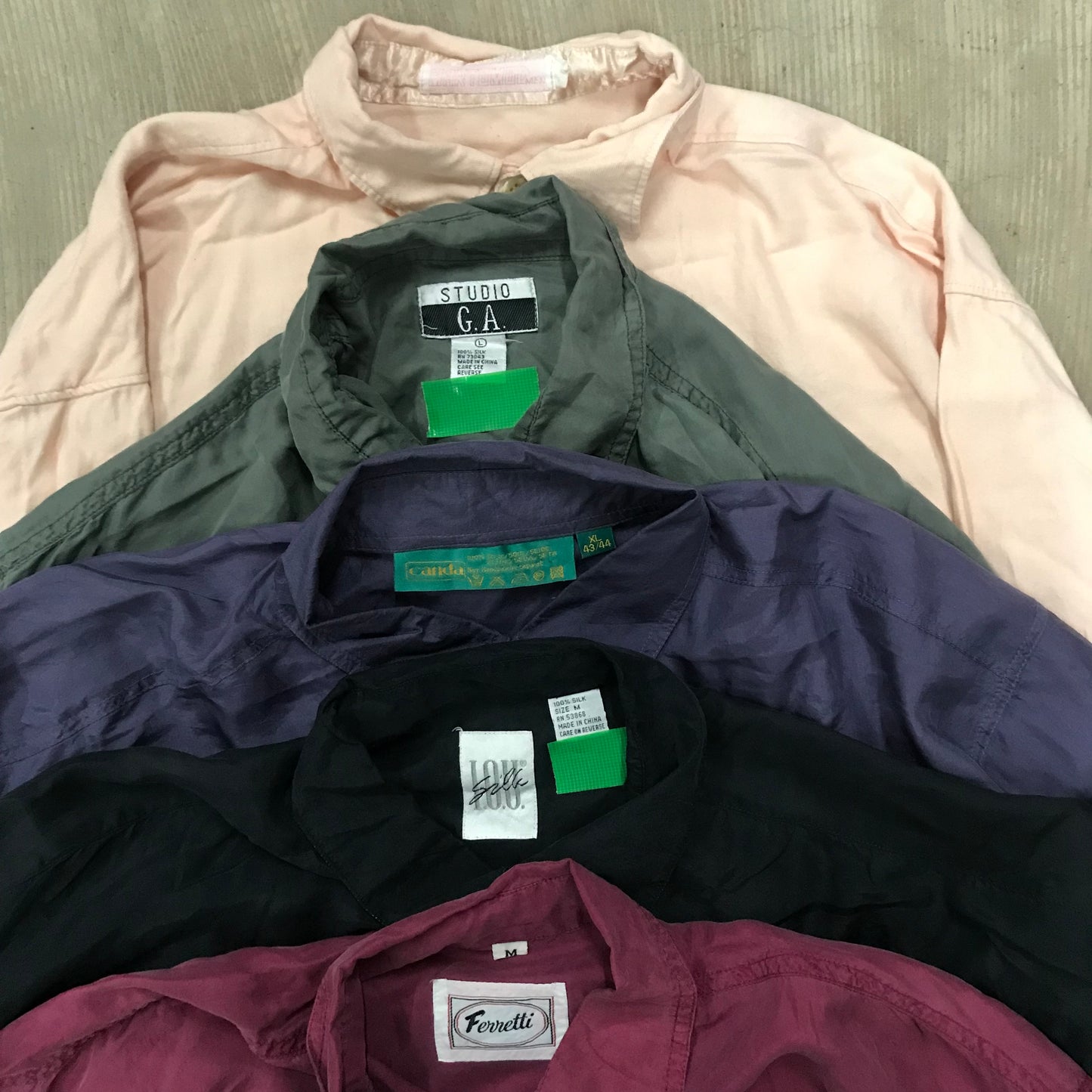 [現物] 長袖テロシャツ/ポリ/シルク/レーヨン 20pcs H0727001