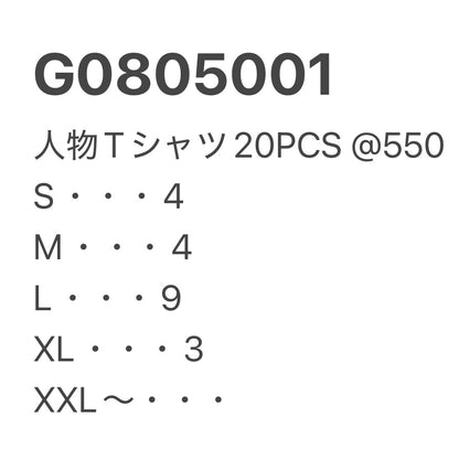 [現物] 00s 人物Tシャツ  20pcs G0805001
