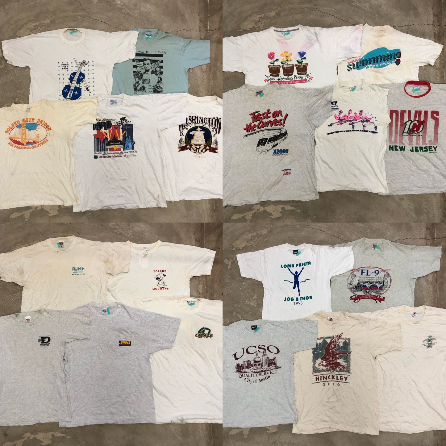 [現物] 90s 白Tシャツ(シミあり) 20pcs E0713006