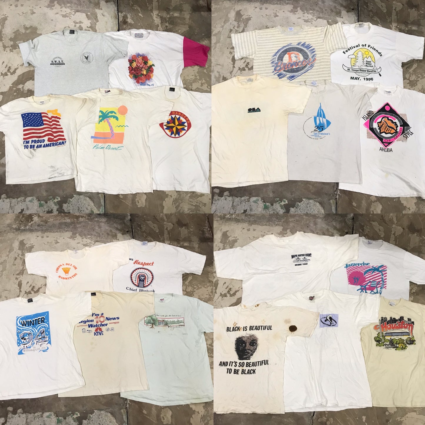 [現物] 90s 白系Tシャツ(シミあり) 20pcs D0622001