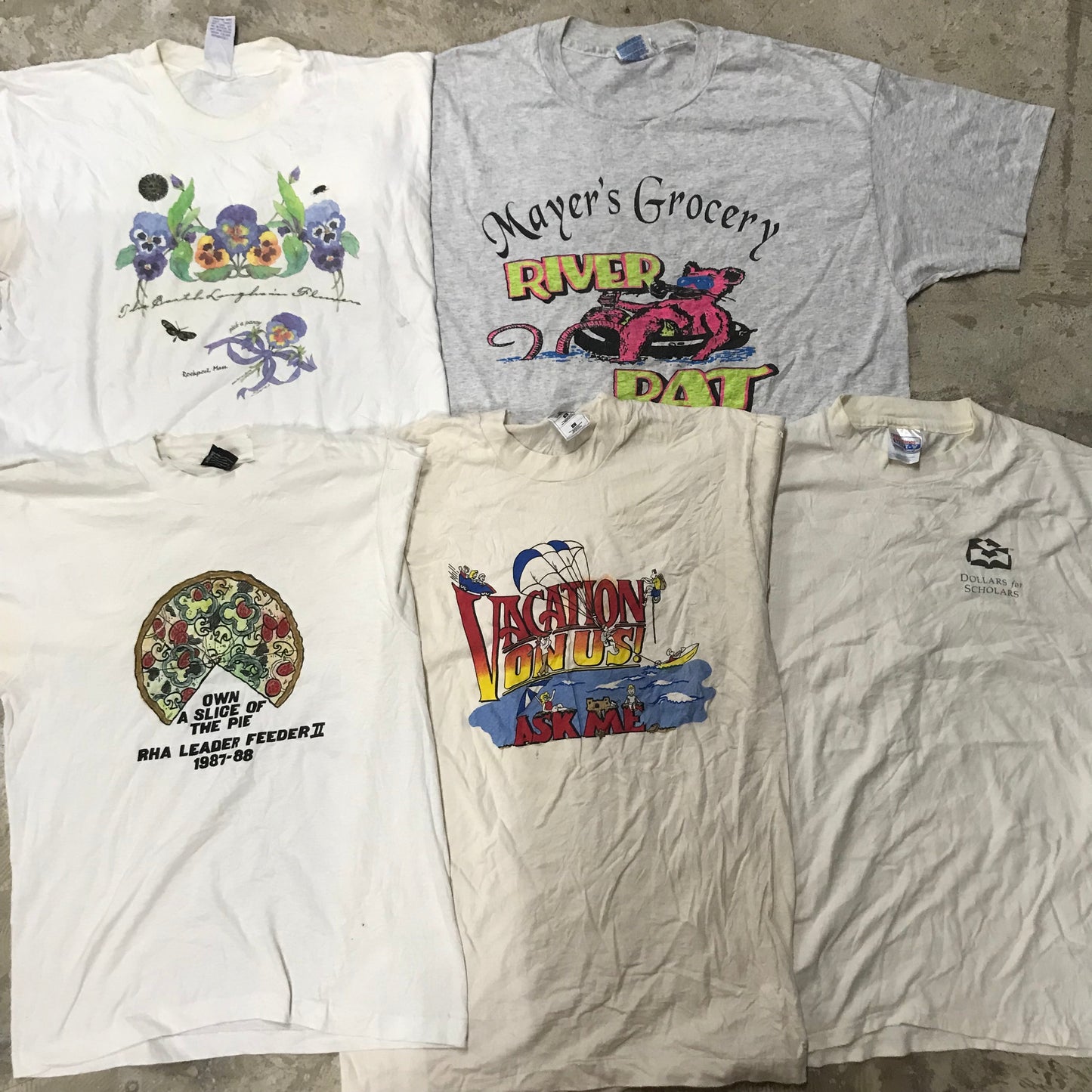 [現物] 90s 白Tシャツ(シミあり) 20pcs D0713005