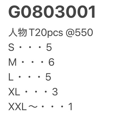 [現物] 人物 00s Tシャツ 20pcs G0803001