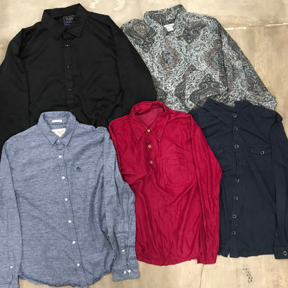 [現物] 薄手長袖シャツ/シルク/ポリ/レーヨン 20pcs H0804001
