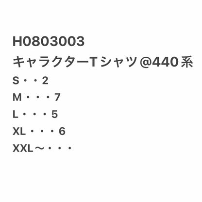 [現物] キャラクターTシャツ 20pcs H0803003