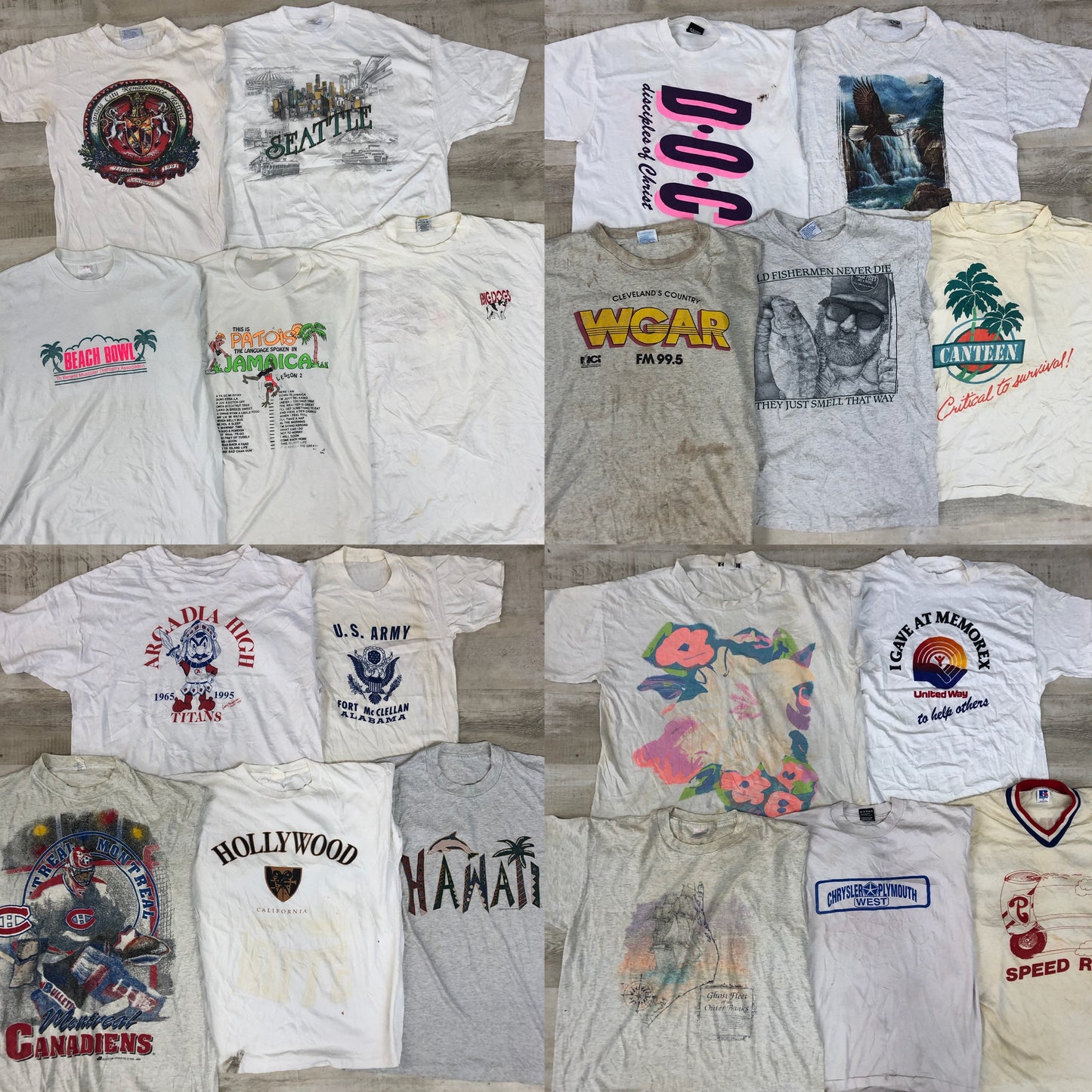 [現物] 90s 白Tシャツ(シミあり) 20pcs G0815002