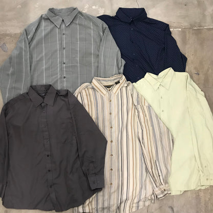 [現物] 薄手長袖シャツ/シルク/ポリ/レーヨン 20pcs H0804001