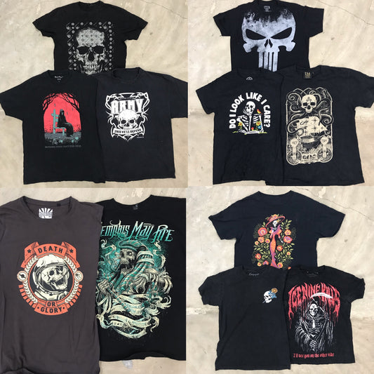[現物] スカル/髑髏Tシャツ 11pcs H0804006