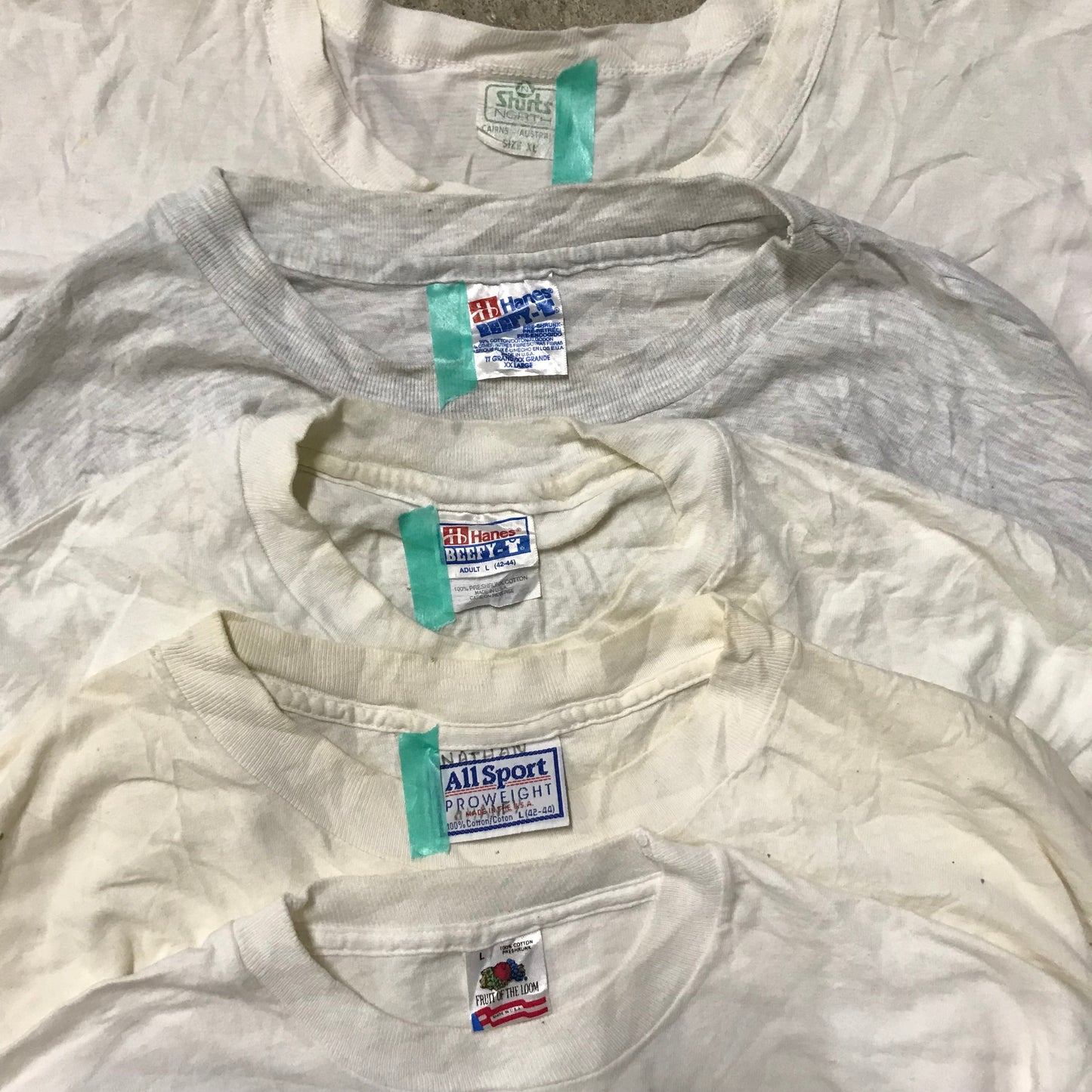 [現物] 90s 白Tシャツ(シミあり) 20pcs D0714001