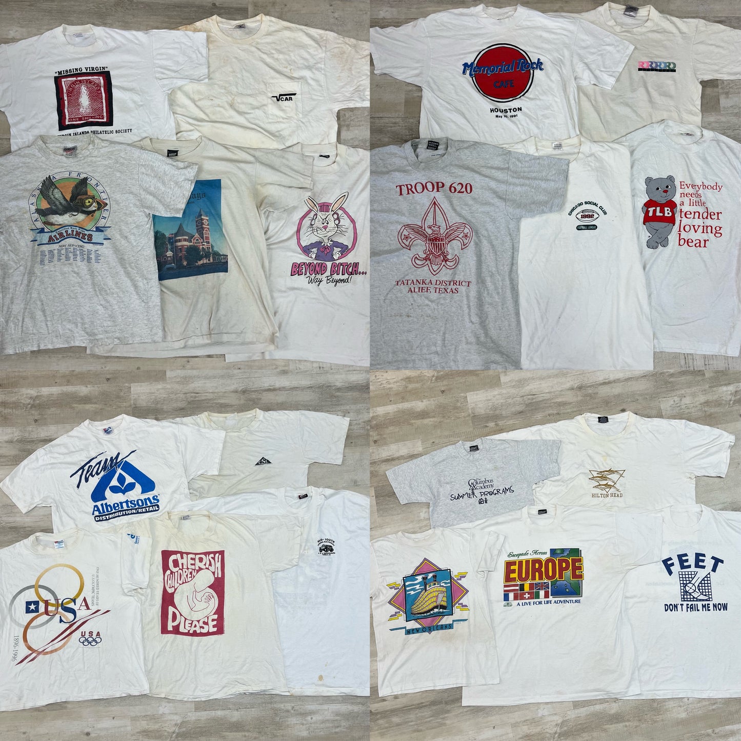 [現物] 90s 白Tシャツ(シミあり) 20pcs C0715002