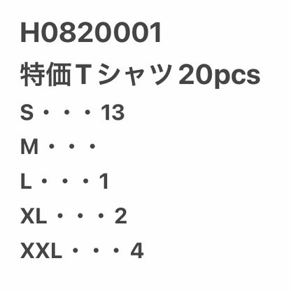 [現物] 特価Tシャツ 20pcs H0820001