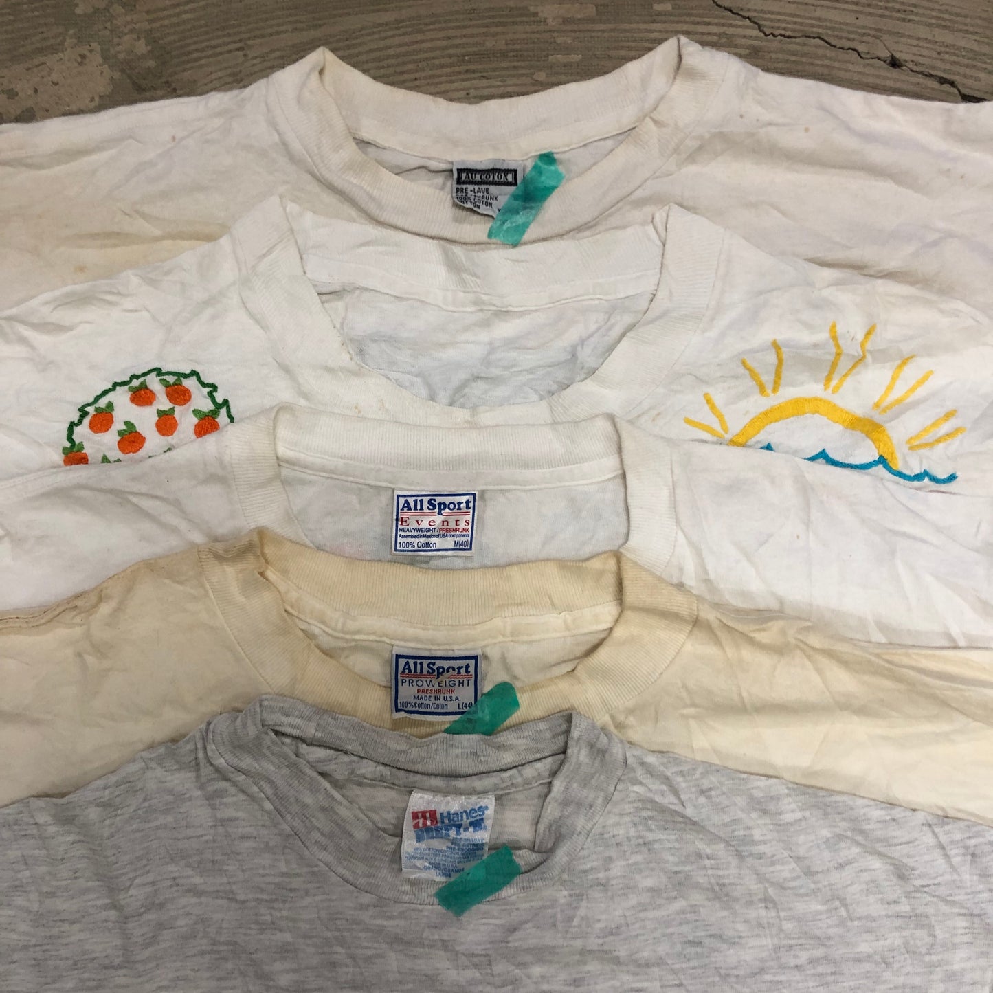 [現物] 90s 白Tシャツ(シミあり) 20pcs E0713004