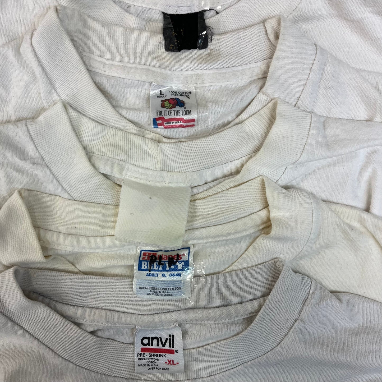 [現物] 90s 白Tシャツ(シミあり) 20pcs C0713004