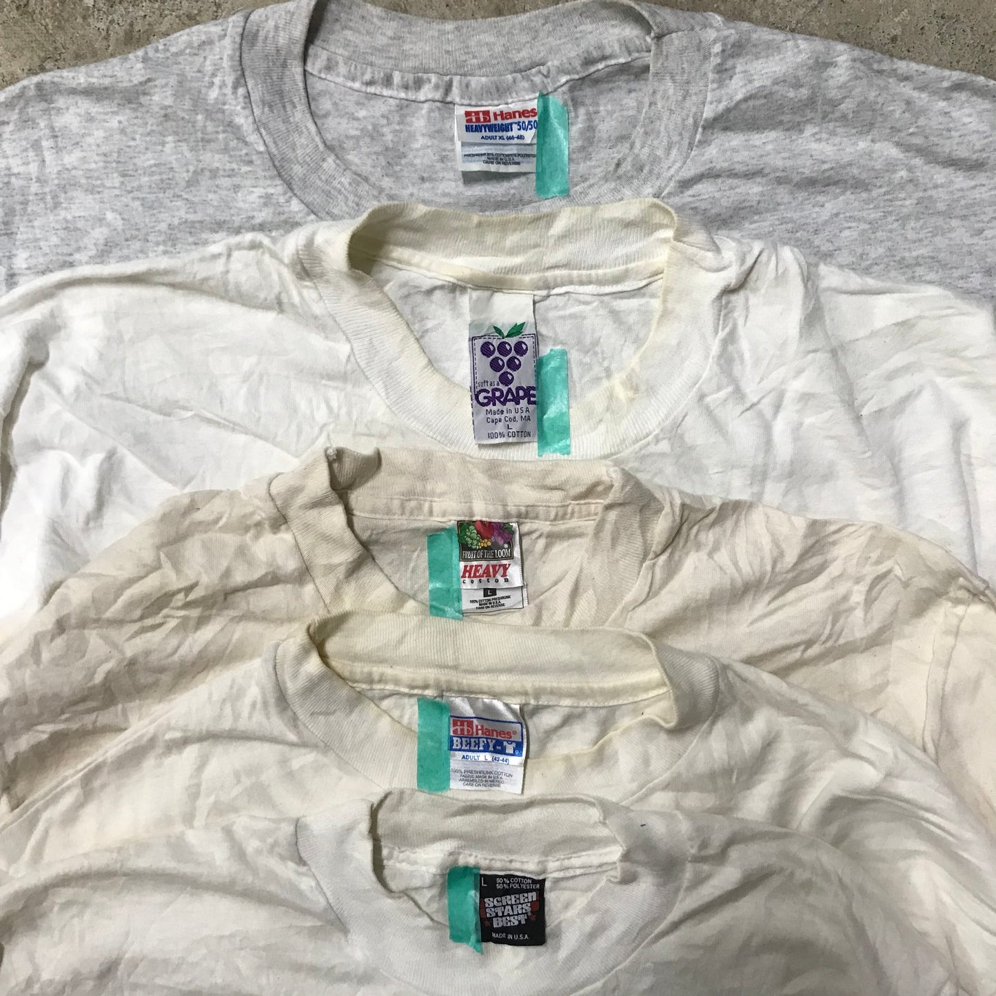 [現物] 90s 白Tシャツ(シミあり) 20pcs D0713005