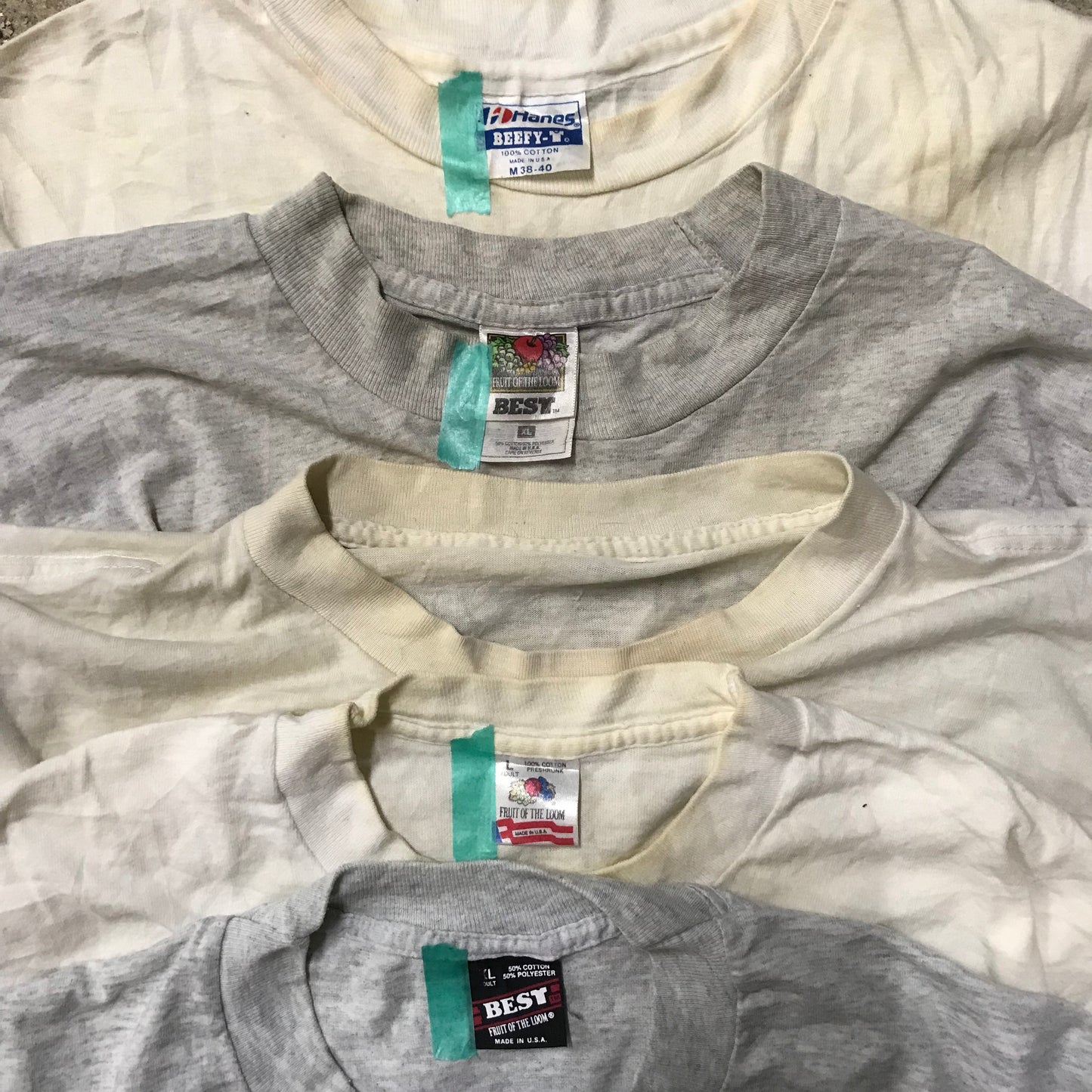 [現物] 90s 白Tシャツ(シミあり) 20pcs D0713004