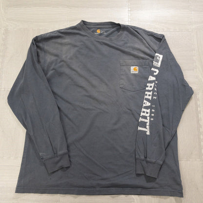 Used Carhartt Long Sleeve T-Shirts (M-XXL) - Set of 12 - Bulk Sale, Washed 