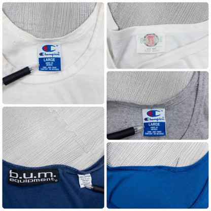 Used clothing wholesale, bulk sale, washed, 20-piece set of 90s mixed-brand tank tops (S-XXXL) from Champion, Russell, etc. 