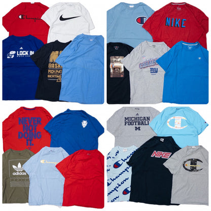 Used clothing wholesale, bulk sale, washed, mixed sports brand short-sleeve T-shirts, 20-count (S-XXL), Adidas, Nike, etc. 