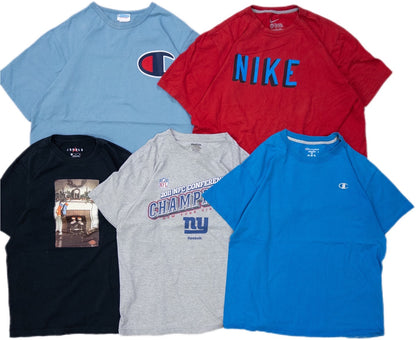 Used clothing wholesale, bulk sale, washed, mixed sports brand short-sleeve T-shirts, 20-count (S-XXL), Adidas, Nike, etc. 
