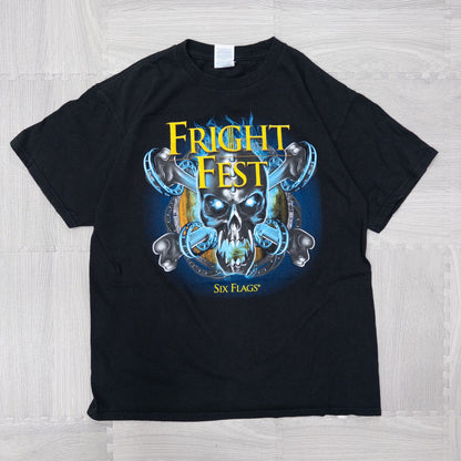 Used clothing wholesale bulk sale, washed skull print short sleeve t-shirts, 12-count (S-XXL) 