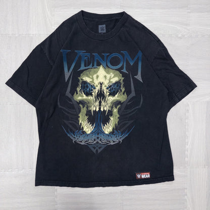Used clothing wholesale bulk sale, washed skull print short sleeve t-shirts, 12-count (S-XXL) 