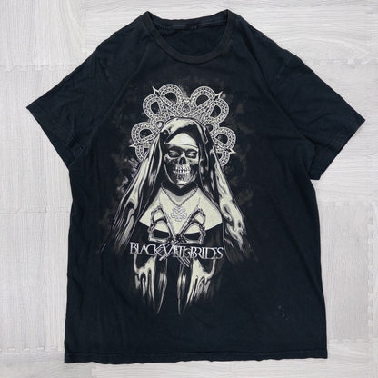Used clothing wholesale bulk sale, washed skull print short sleeve t-shirts, 12-count (S-XXL) 