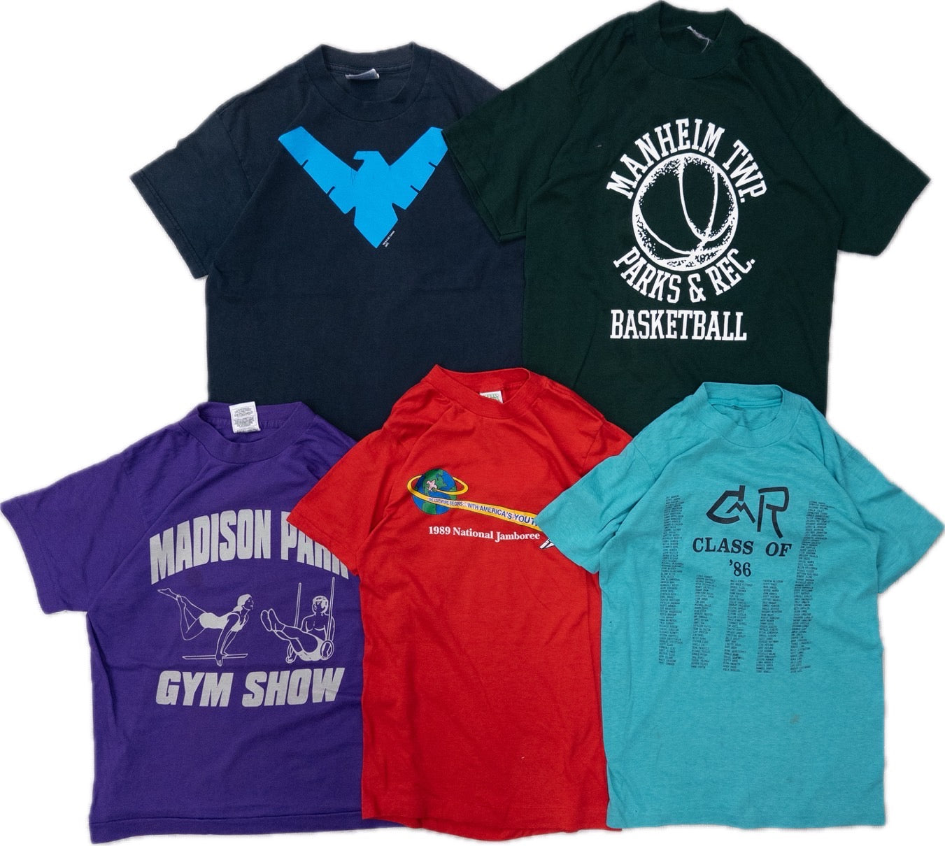 Used Clothing Wholesale, Bulk Sale, Washed US Kids Short Sleeve T-Shirts, Set of 20 (S-XL) 