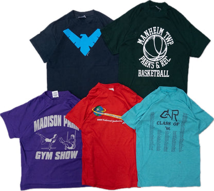 Used Clothing Wholesale, Bulk Sale, Washed US Kids Short Sleeve T-Shirts, Set of 20 (S-XL) 