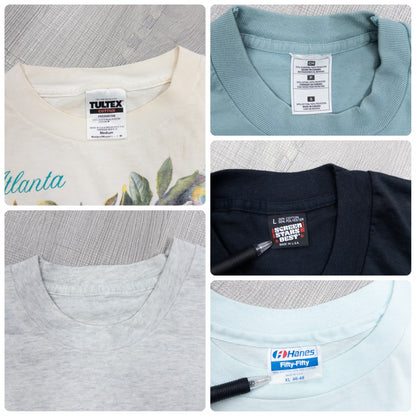 Wholesale Used Clothing, Bulk Sale, Washed, 90s-Present, Cute Women's Short Sleeve T-Shirts, Set of 20 (S-XXL) 