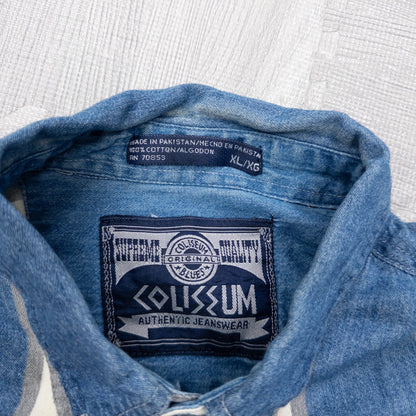 Used clothing wholesale, bulk sale, washed, mixed-brand striped shirts, 11-piece set (M-XXXL), Izod, Wrangler, etc. 
