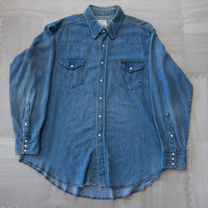 Used clothing wholesale bulk sale, washed, mixed-brand denim shirts, 10-pack (M-XL), including Levi's, Marlboro, etc. 