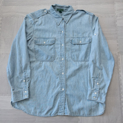 Used clothing wholesale bulk sale, washed, mixed-brand denim shirts, 10-pack (M-XL), including Levi's, Marlboro, etc. 