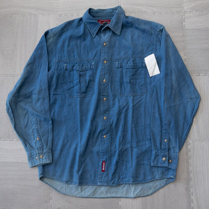 Used clothing wholesale bulk sale, washed, mixed-brand denim shirts, 10-pack (M-XL), including Levi's, Marlboro, etc. 