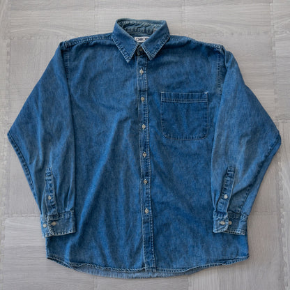 Used clothing wholesale bulk sale, washed, mixed-brand denim shirts, 10-pack (M-XL), including Levi's, Marlboro, etc. 