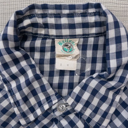 Used clothing wholesale, bulk sale, washed, mixed-brand long-sleeve western shirts, 15-piece set (M-XL), including Wrangler and Woolrich styles. 