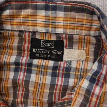 Used clothing wholesale, bulk sale, washed, mixed-brand long-sleeve western shirts, 15-piece set (M-XL), including Wrangler and Woolrich styles. 