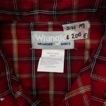 Used clothing wholesale, bulk sale, washed, mixed-brand long-sleeve western shirts, 15-piece set (M-XL), including Wrangler and Woolrich styles. 