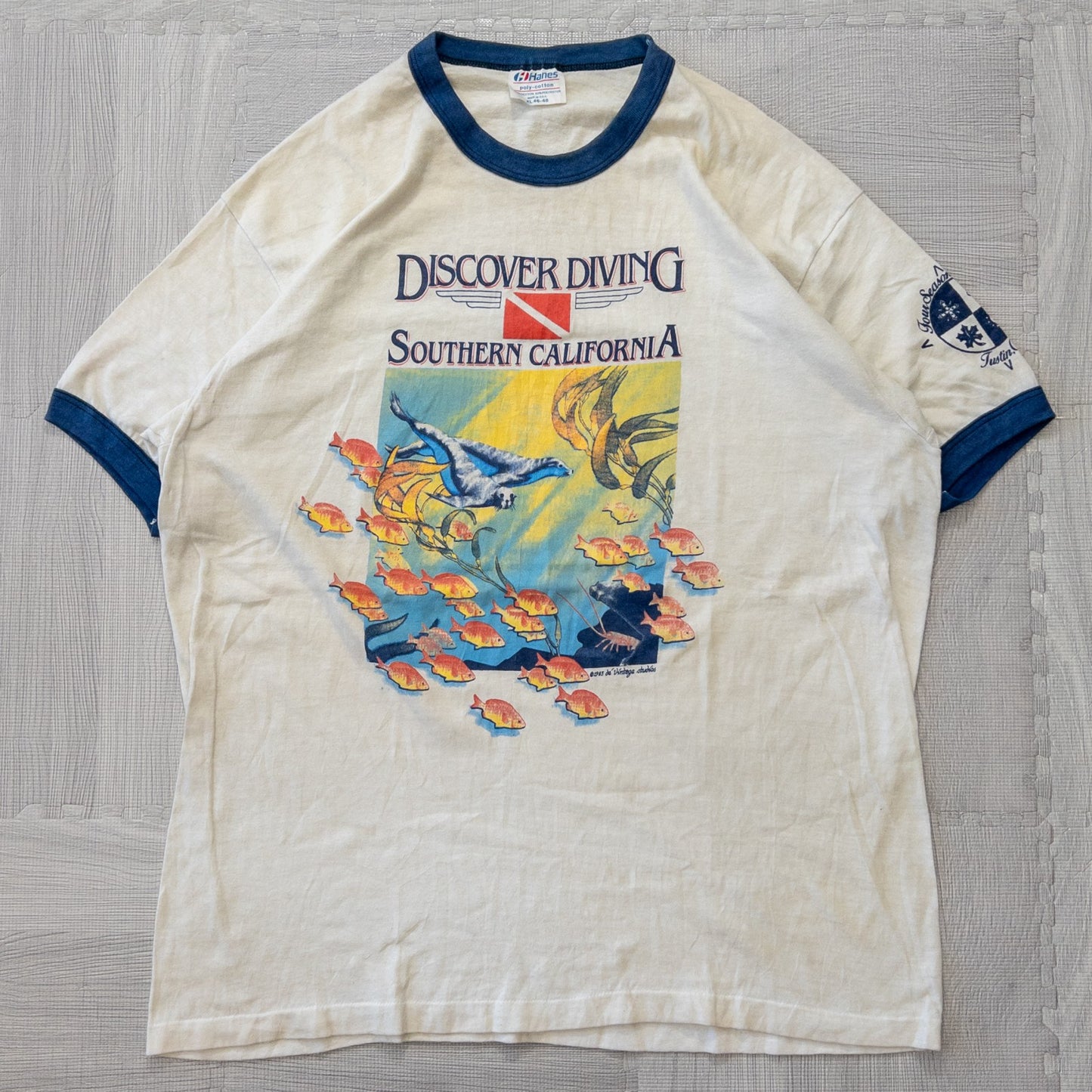 Used clothing wholesale bulk sale: Washed vintage Ringer T-shirts, 14-piece set (S-XL) 
