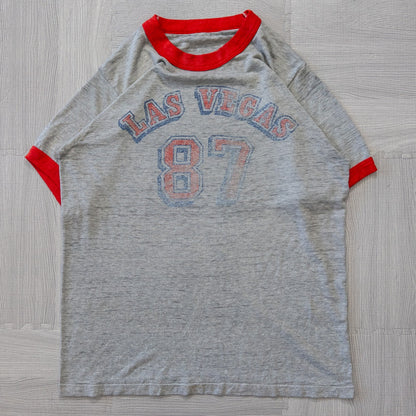 Used clothing wholesale bulk sale: Washed vintage Ringer T-shirts, 14-piece set (S-XL) 