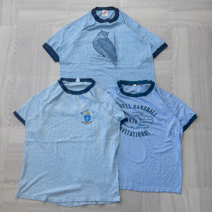 Used clothing wholesale bulk sale: Washed vintage Ringer T-shirts, 14-piece set (S-XL) 