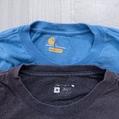 Used Carhartt T-shirts, 7-piece set (M-XXL) - Bulk sale, washed. 