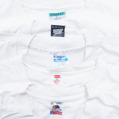 Used clothing wholesale bulk sale: Washed 90s stained white and gray T-shirts, set of 20 (L-XXL) 