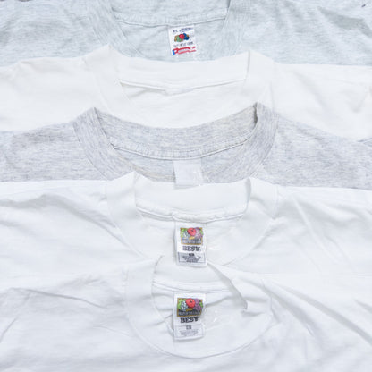 Used clothing wholesale bulk sale: Washed 90s stained white and gray T-shirts, set of 20 (L-XXL) 