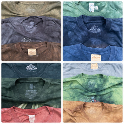 Used clothing wholesale bulk sale, washed mountain t-shirts, 12-count (L-XXXL) 
