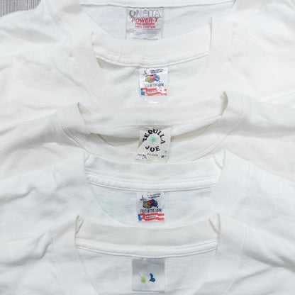 Wholesale Used Clothing, Bulk Sale, Washed 90s White and Gray T-Shirts, Set of 20 (M-XXL) 