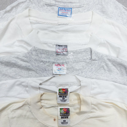 Wholesale Used Clothing, Bulk Sale, Washed 90s Stained White T-Shirts, Set of 25 (M-XL) 