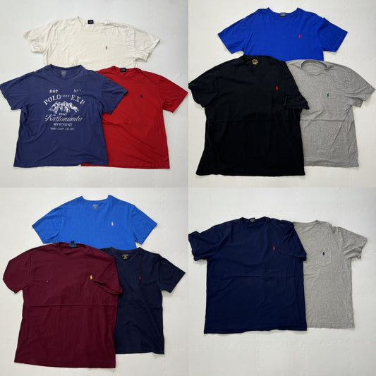 Used clothing wholesale, bulk sale, washed Ralph Lauren short-sleeve T-shirts, 11-piece set (S-XXL)
