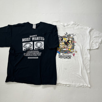 古着卸 現物まとめ売り 洗濯済み USアニメキャラ 半袖Tシャツ 10枚セット(S-XL)